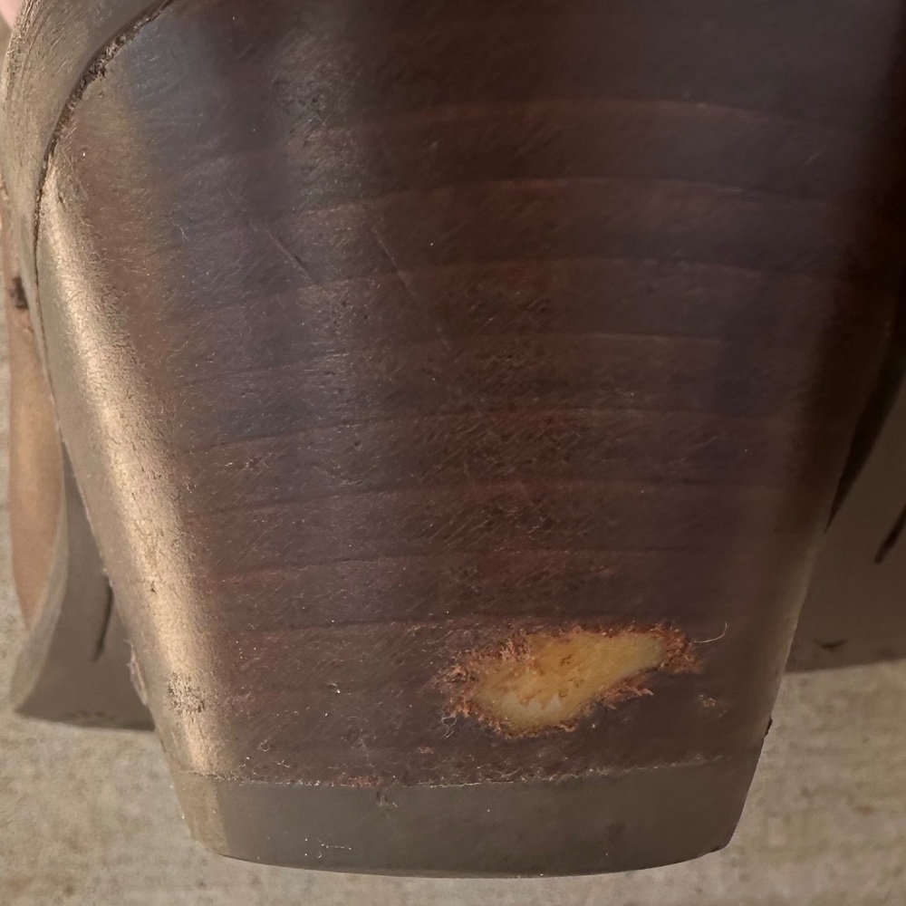 Ariat Manzanita Clogs Mules Shoes Sz 7.5 Western Cowgirl Slip On Brown Leather - Picture 6 of 9